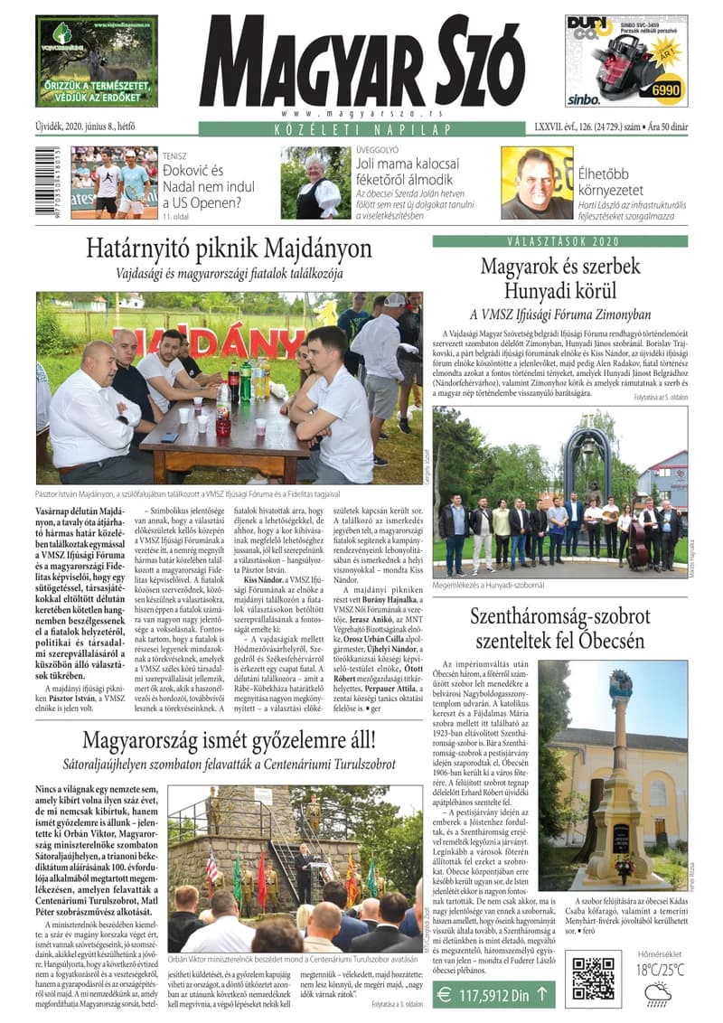 Magyar Szó, 77. évf. 2020. június 8. 126. sz. 1–16. oldal