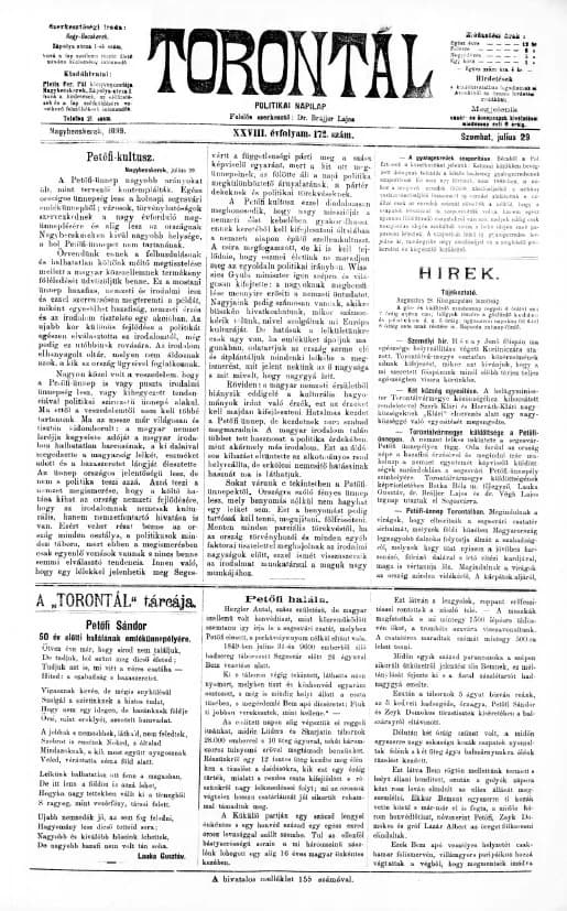 Torontál, 28. évf. 1899. július 29. 172. sz.