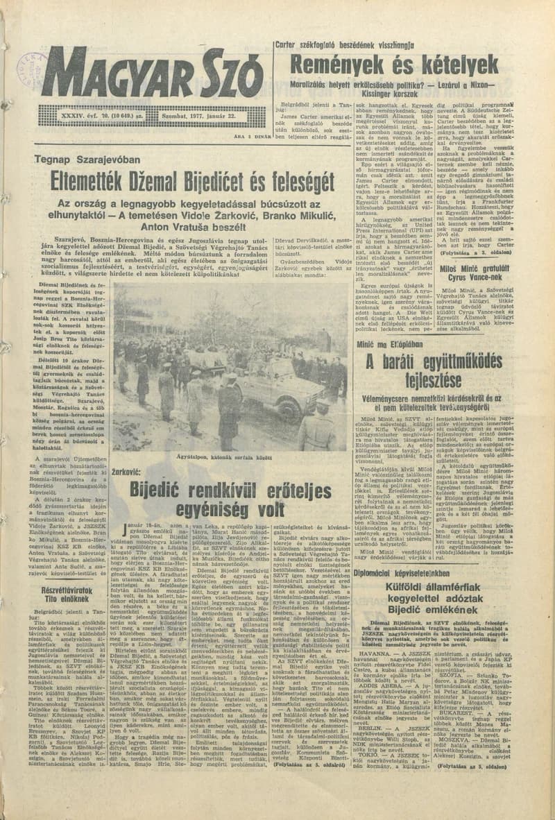 Magyar Szó, 34. évf. 1977. január 22. 20. sz.