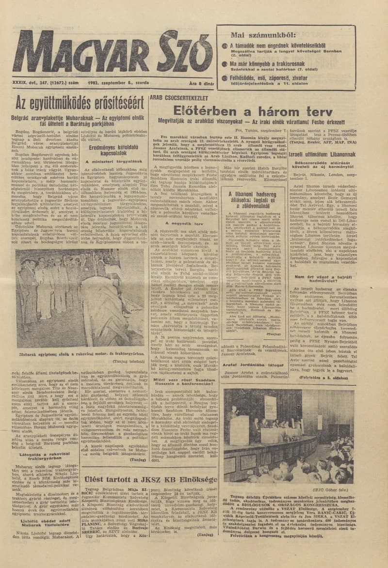 Magyar Szó, 39. évf. 1982. szeptember 8. 247. sz. 1–20. oldal
