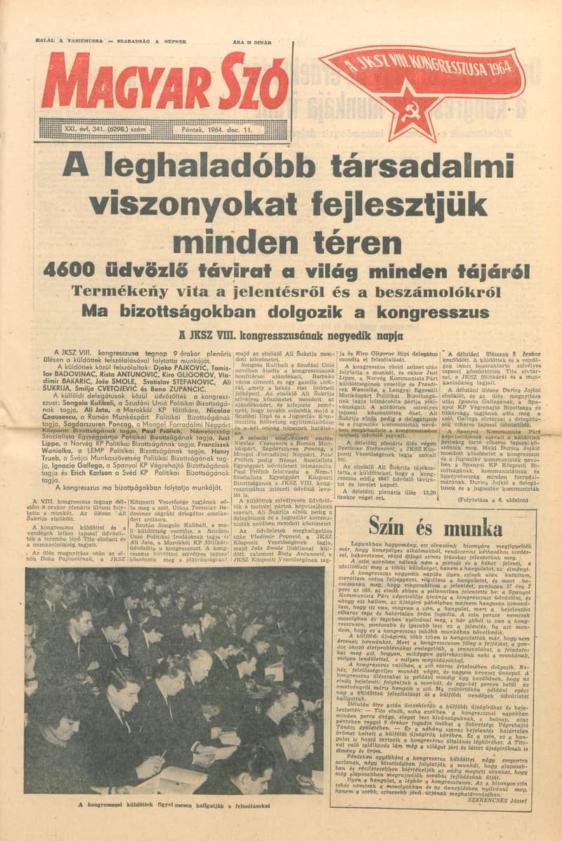 Magyar Szó, 21. évf. 1964. december 11. 341. sz.