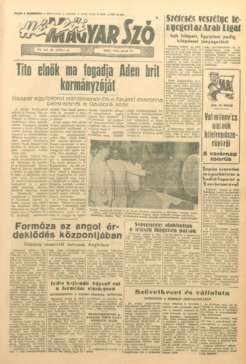 Magyar Szó, 12. évf. 1955. január 31. 29. sz. 1–6. oldal