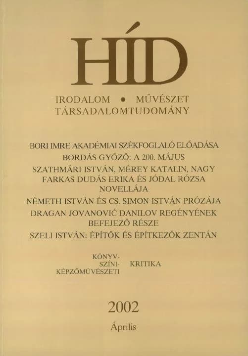 Híd, 66. évf. 2002. április. 4. sz. 433–568. oldal