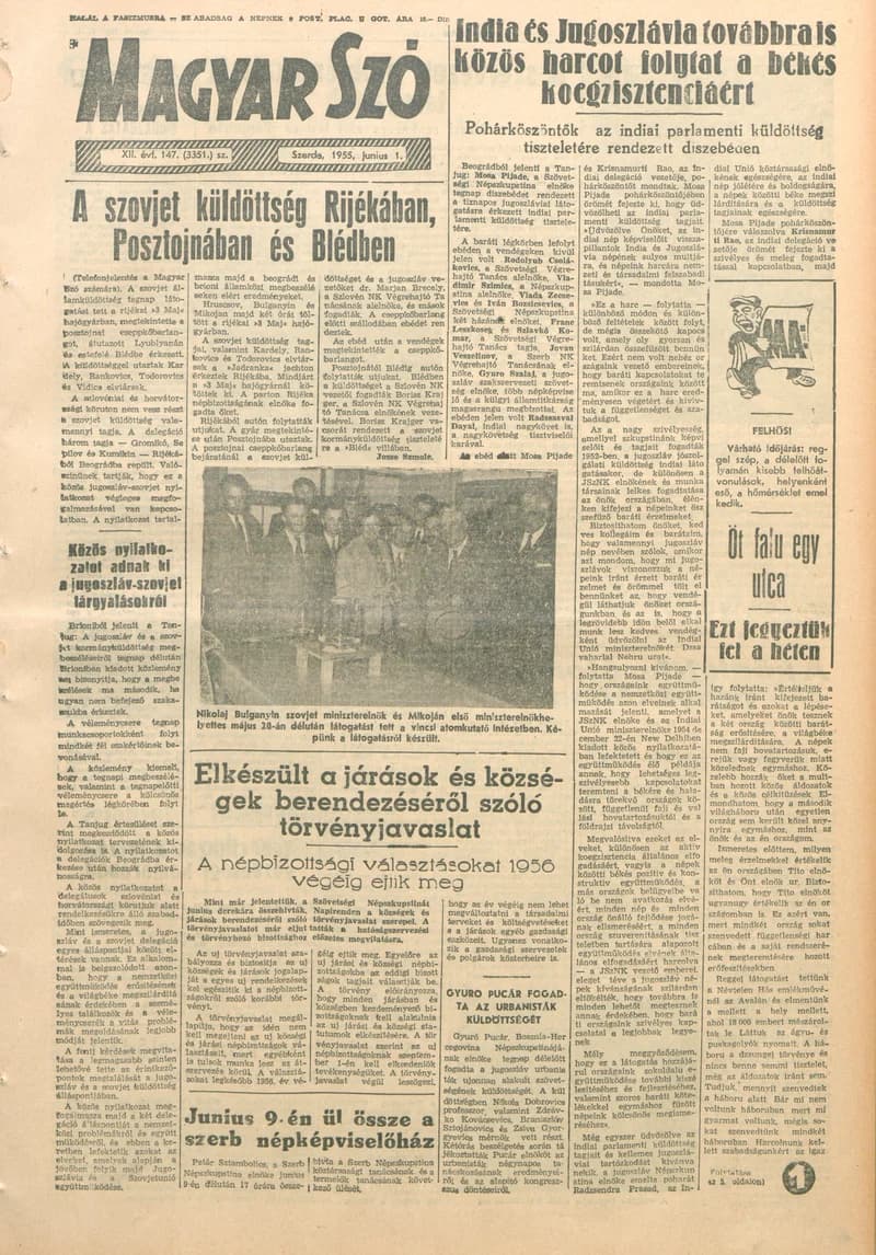 Magyar Szó, 12. évf. 1955. június 1. 147. sz. 1–8. oldal
