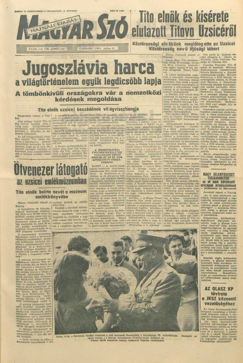 Magyar Szó, 18. évf. 1961. július 6. 156. sz. 1–12. oldal
