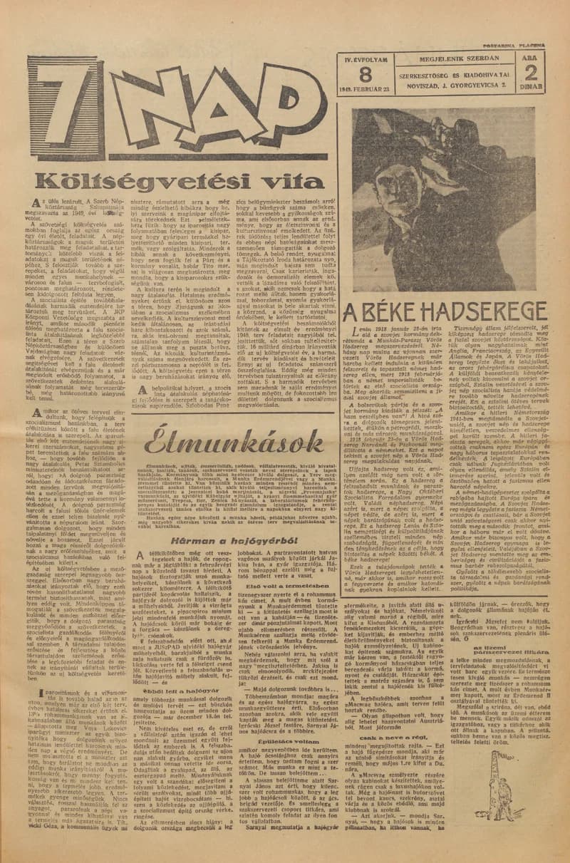 7 Nap, 4. évf. 1949. február 23. 8. sz. 1–4. oldal
