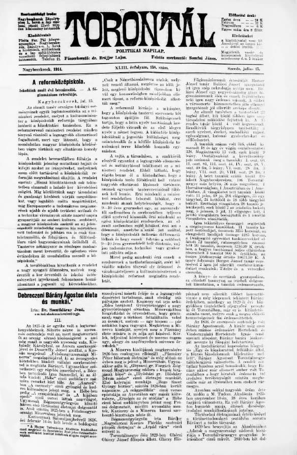 Torontál, 43. évf. 1914. július 15. 158. sz.