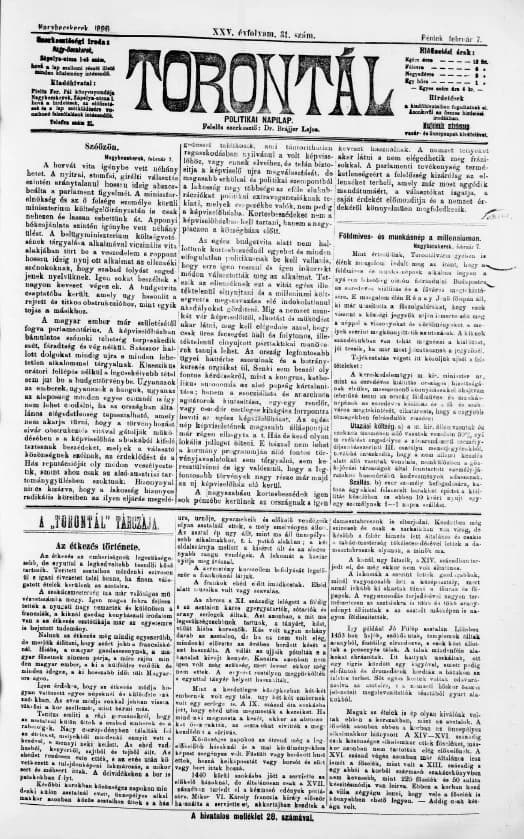 Torontál, 25. évf. 1896. február 7. 31. sz.