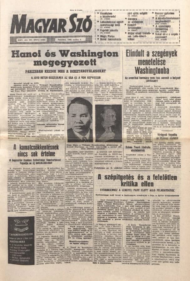 Magyar Szó, 25. évf. 1968. május 4. 121. sz. 1–20. oldal