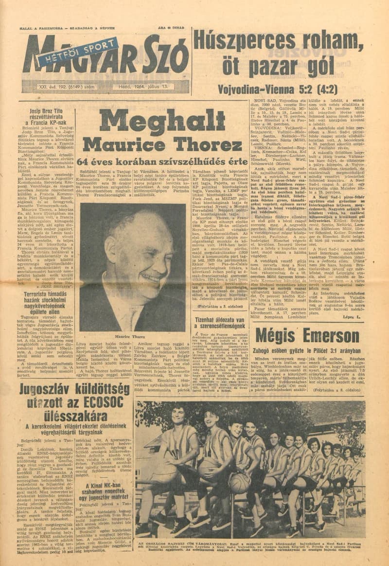 Magyar Szó, 21. évf. 1964. július 13. 192. sz. 1–12. oldal