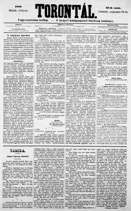 Torontál, 7. évf. 1878. szeptember 12. 37. sz.