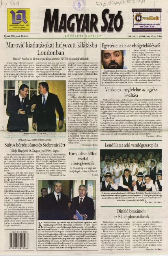 Magyar Szó, 62. évf. 2005. január 18. 13. sz. 1–20. oldal