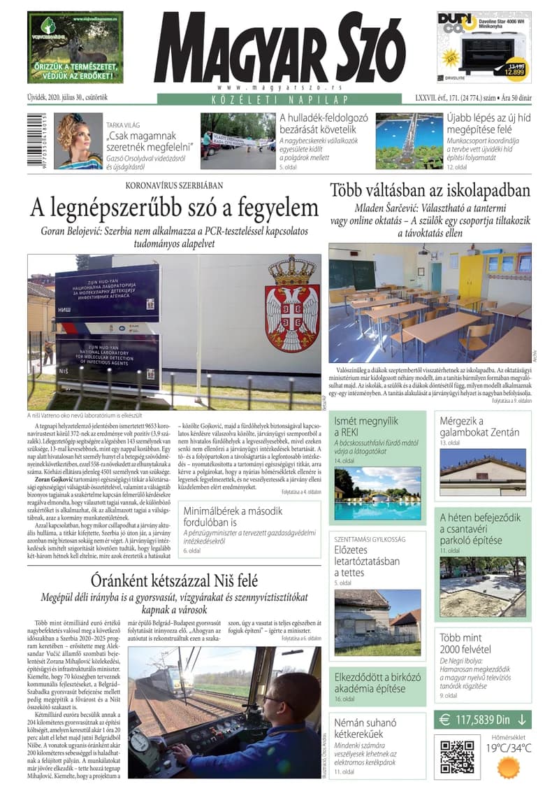 Magyar Szó, 77. évf. 2020. július 30. 171. sz. 1–20. oldal