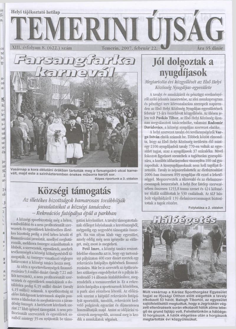 Temerini Újság, 13. évf. 2007. február 22. 8. sz.
