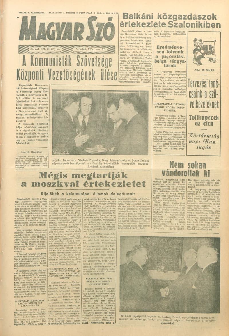 Magyar Szó, 11. évf. 1954. november 27. 324. sz. 1–10. oldal