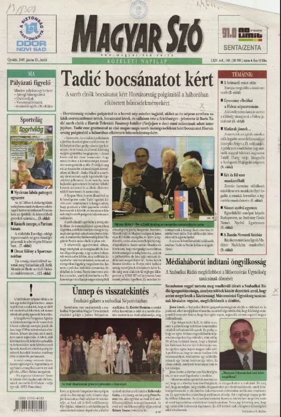 Magyar Szó, 64. évf. 2007. június 25. 145. sz. 1–12. oldal
