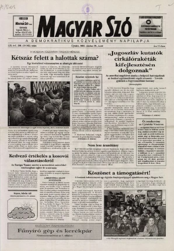 Magyar Szó, 59. évf. 2002. október 29. 256. sz. 1–16. oldal