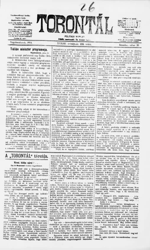 Torontál, 33. évf. 1904. július 30. 173. sz.