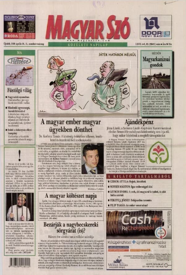Magyar Szó, 67. évf. 2010. április 10. – 11. 82. sz. 1–48. oldal
