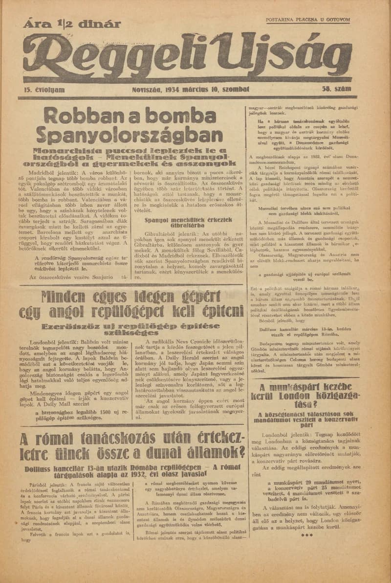 Reggeli Újság, 15. évf. 1934. március 10. 58. sz.