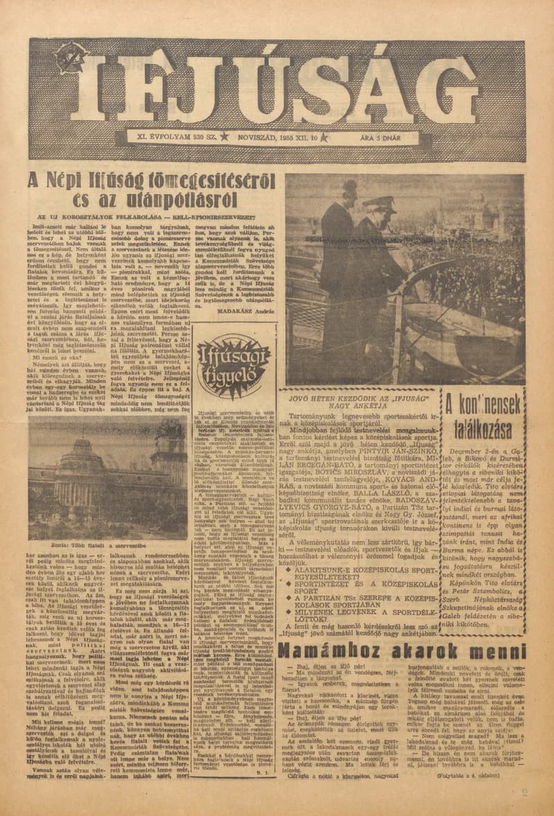 Ifjúság, 11. évf. 1955. december 10. 530. sz.