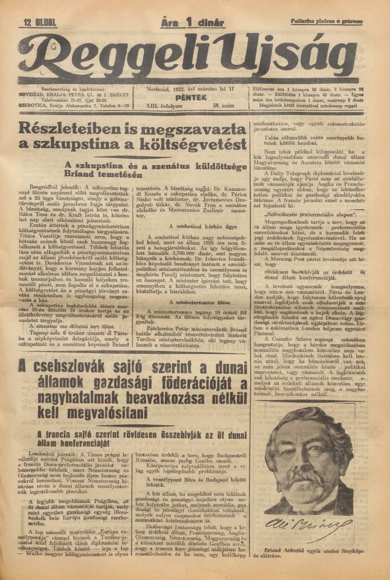 Reggeli Újság, 13. évf. 1932. március 11. 59. sz.