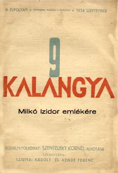 Kalangya, 3. évf. 1934. szeptember. 9. sz. 609–688. oldal