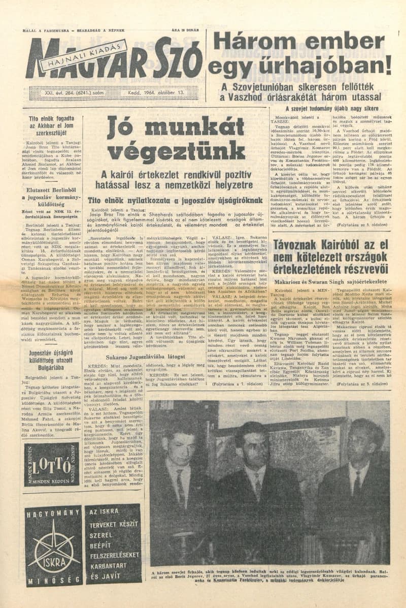 Magyar Szó, 21. évf. 1964. október 13. 284. sz.