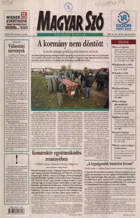 Magyar Szó, 64. évf. 2007. november 9. 263. sz. 1–20. oldal