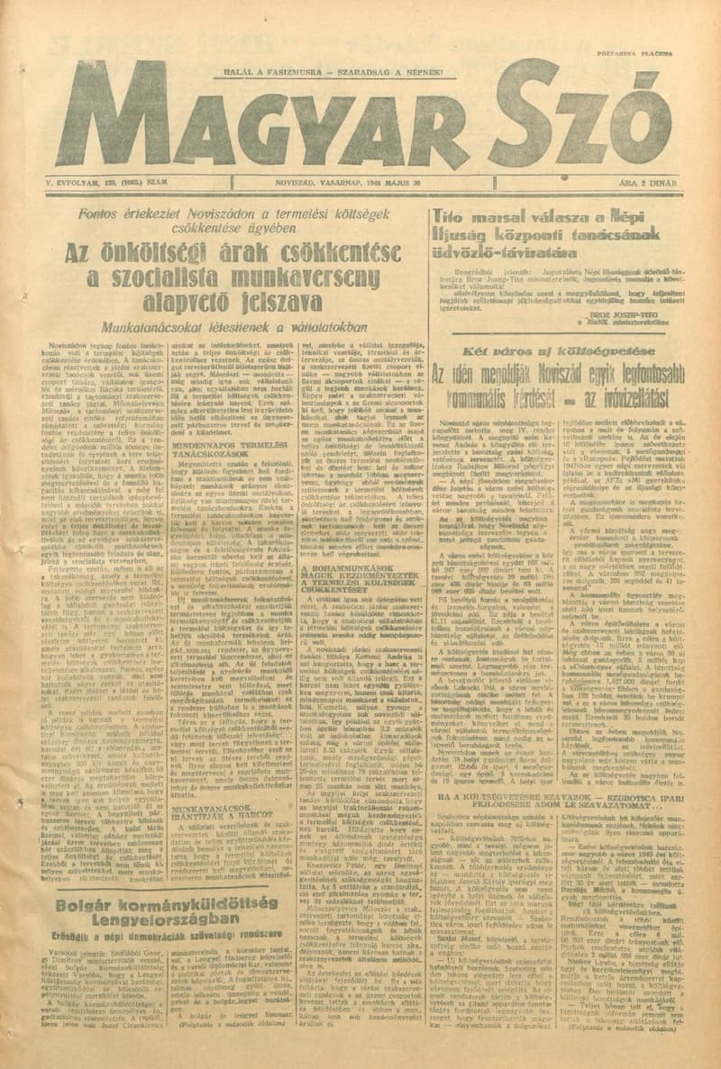 Magyar Szó, 5. évf. 1948. május 30. 128. sz. 1–4. oldal