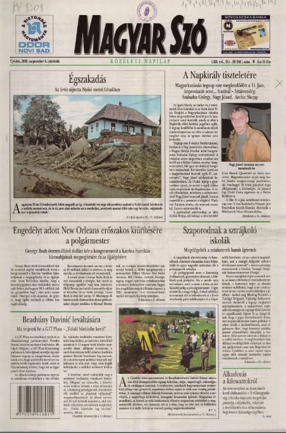 Magyar Szó, 62. évf. 2005. szeptember 8. 211. sz. 1–20. oldal
