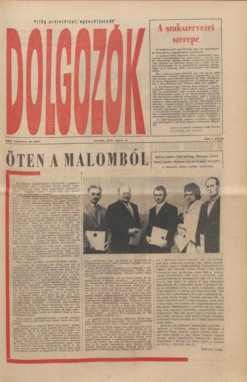 Dolgozók, 30. évf. 1976. május 7. 18. sz.