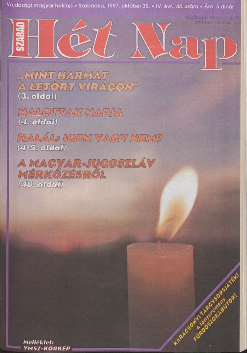 Szabad Hét Nap, 4. évf. 1997. október 30. 44. sz.