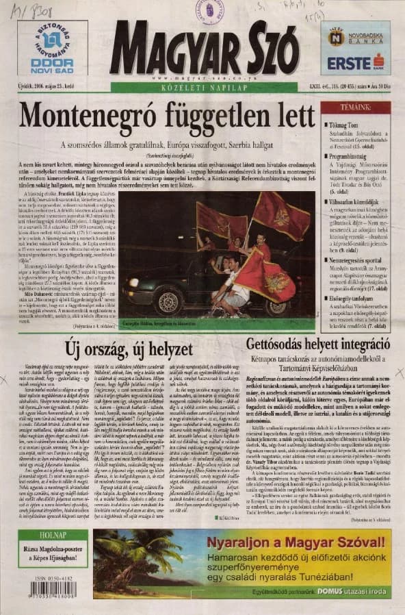Magyar Szó, 63. évf. 2006. május 23. 116. sz. 1–20. oldal