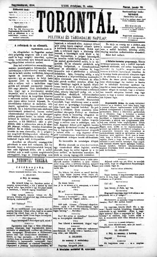 Torontál, 23. évf. 1894. január 26. 21. sz.