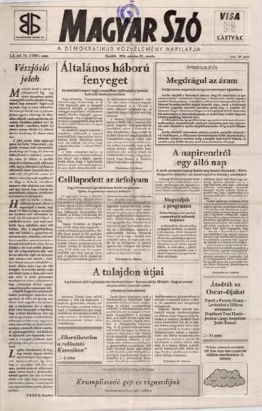 Magyar Szó, 52. évf. 1995. március 29. 73. sz. 1–16. oldal