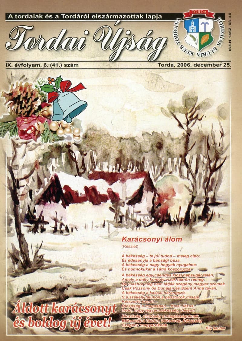 Tordai Újság, 9. évf. 2006. december 25. 6. sz. 1–24. oldal