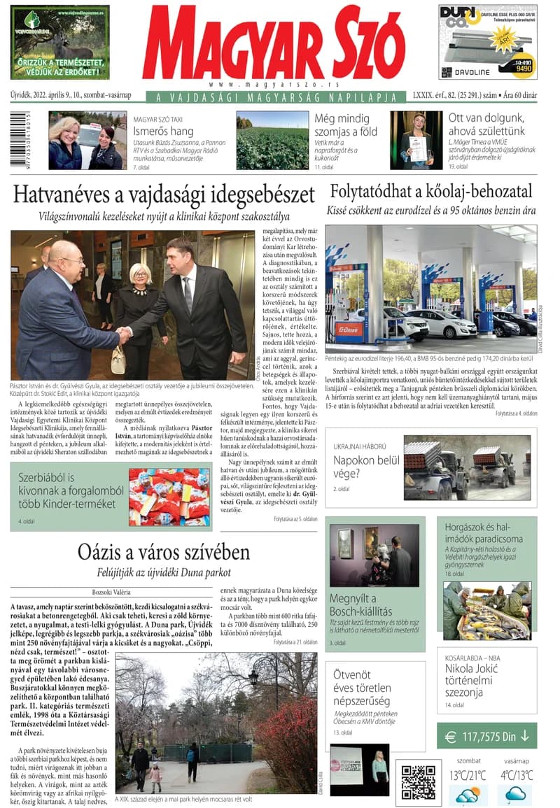 Magyar Szó, 79. évf. 2022. április 9. – 10. 82. sz. 1–32. oldal