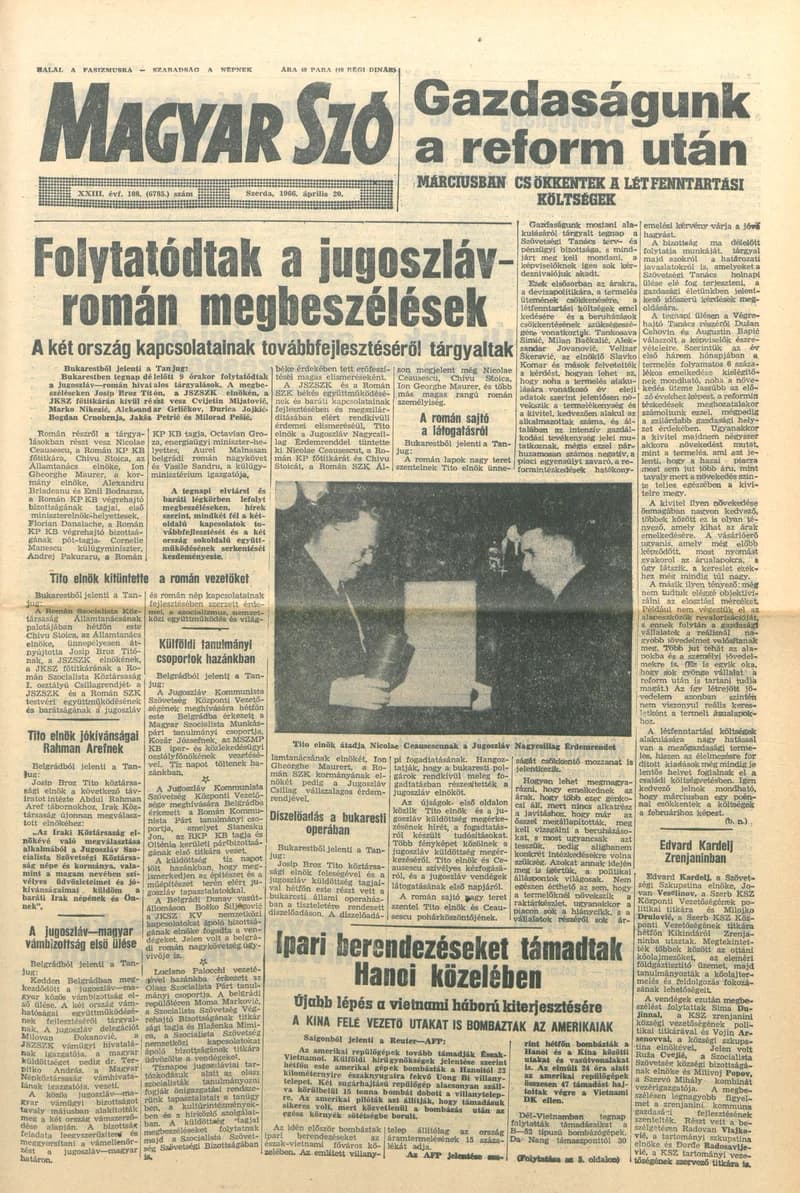 Magyar Szó, 23. évf. 1966. április 20. 108. sz.
