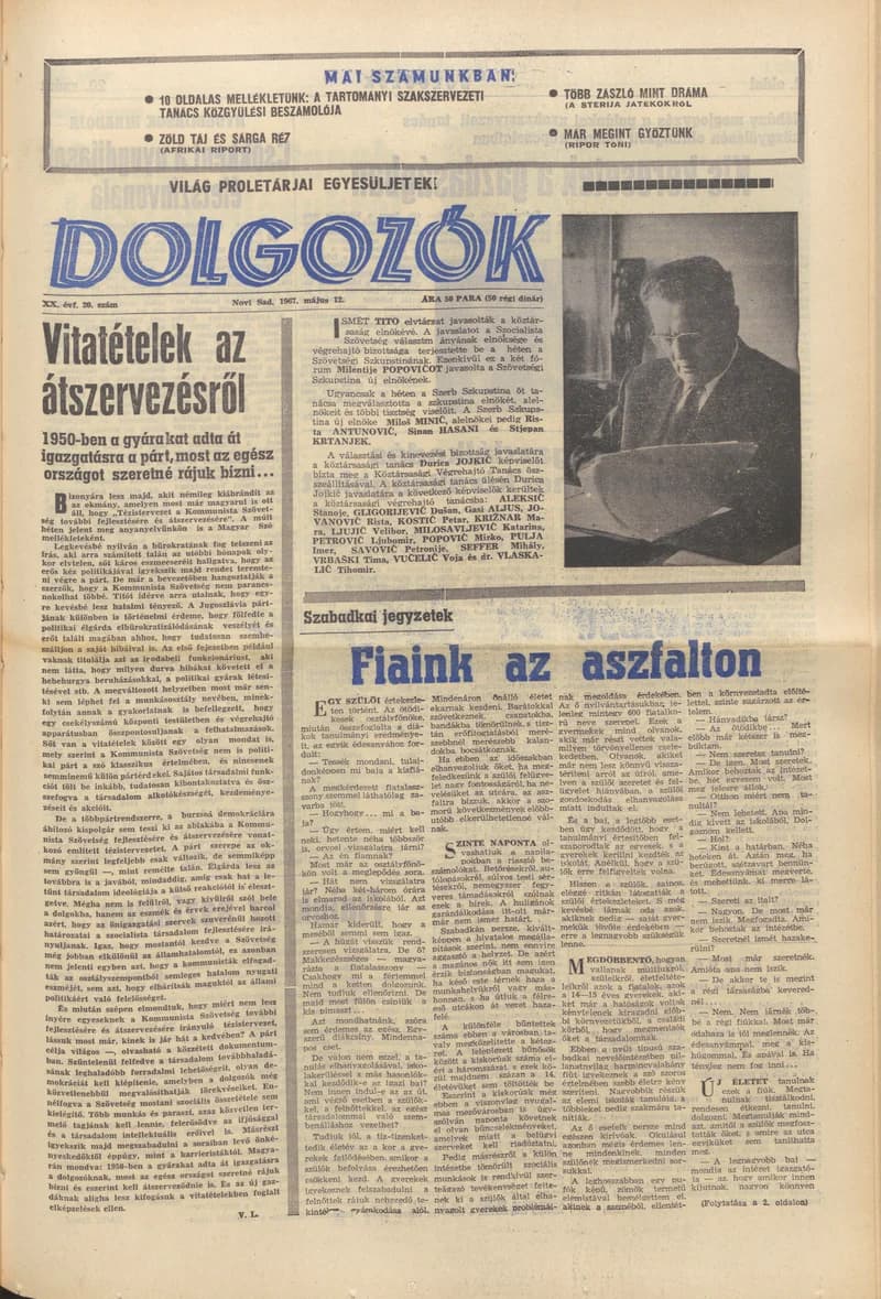 Dolgozók, 21. évf. 1967. május 12. 20. sz.
