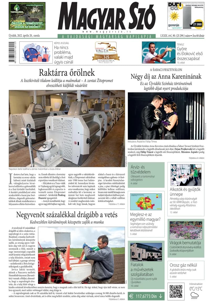 Magyar Szó, 79. évf. 2022. április 20. 90. sz. 1–16. oldal