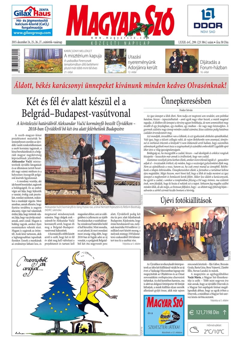 Magyar Szó, 72. évf. 2015. december 24. – 27. 299. sz. 1–70. oldal