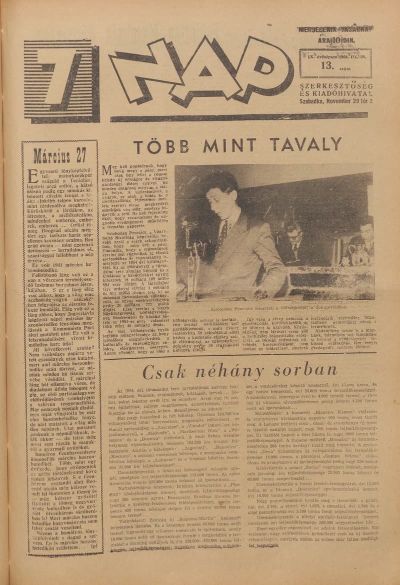 7 Nap, 9. évf. 1954. március 28. 13. sz. 1–16. oldal