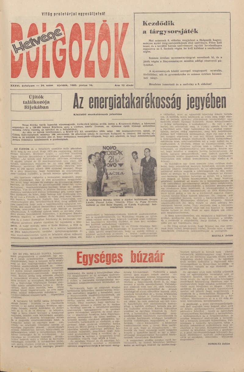 Dolgozók, 37. évf. 1983. június 16. 24. sz.