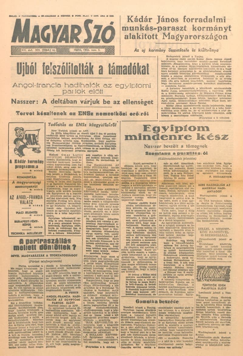 Magyar Szó, 13. évf. 1956. november 5. 303. sz. 1–10. oldal