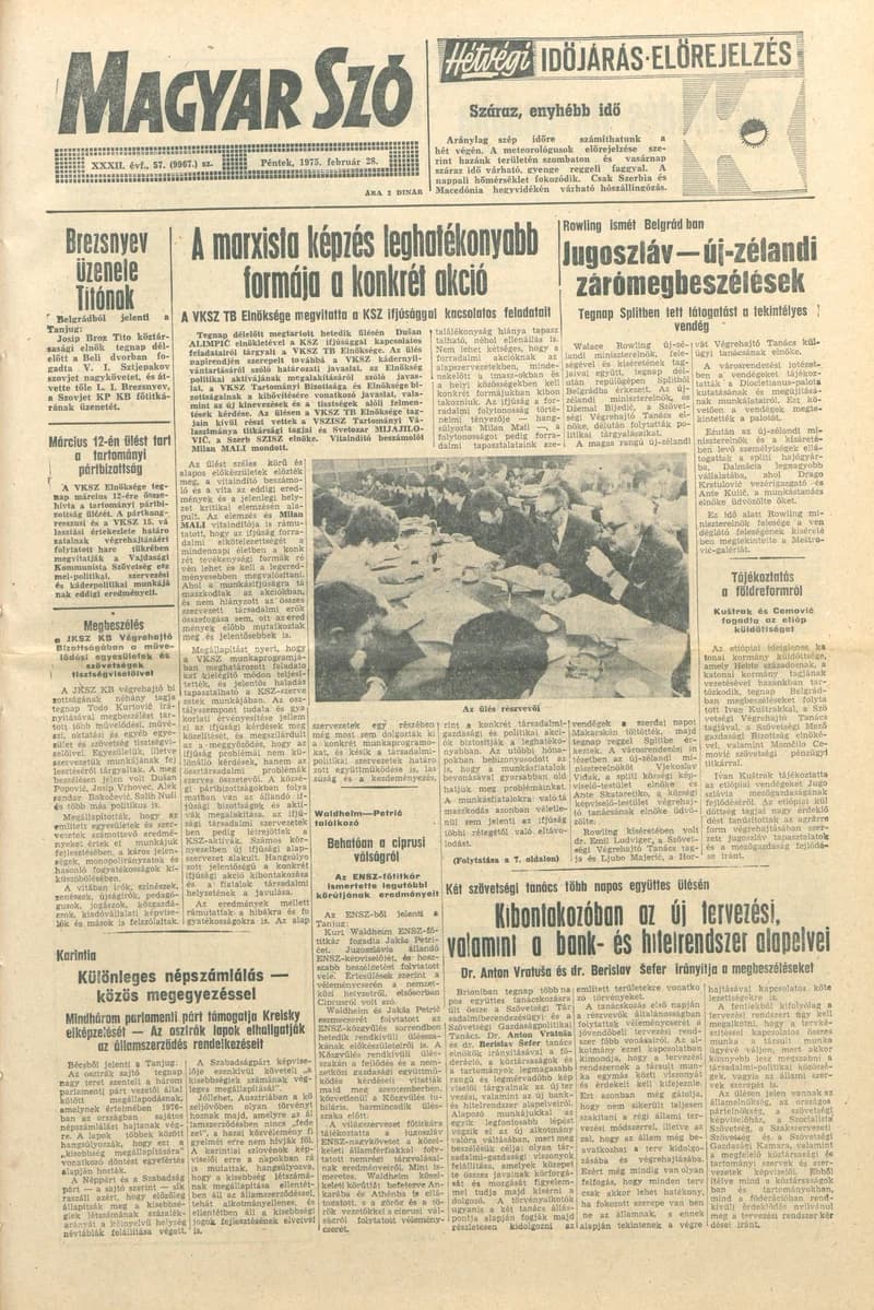 Magyar Szó, 32. évf. 1975. február 28. 57. sz.