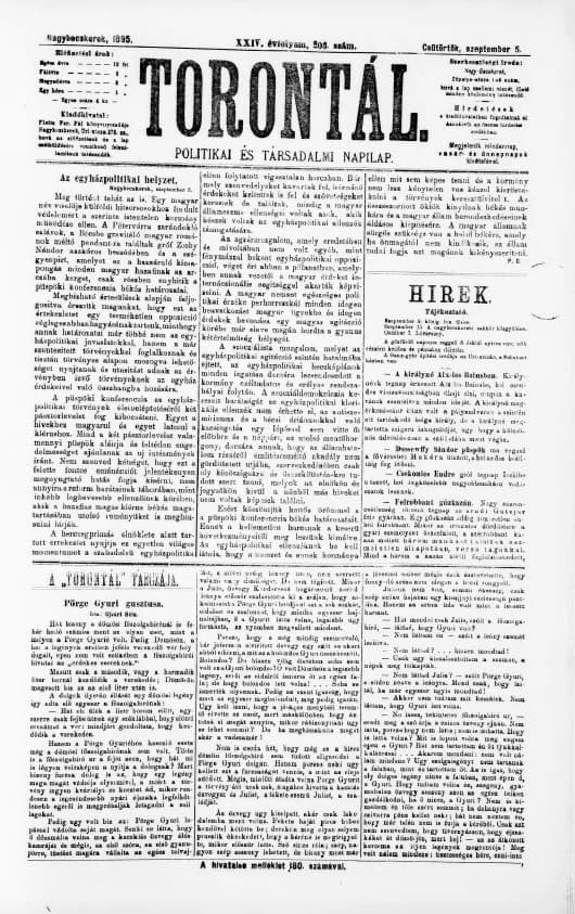 Torontál, 24. évf. 1895. szeptember 5. 203. sz.