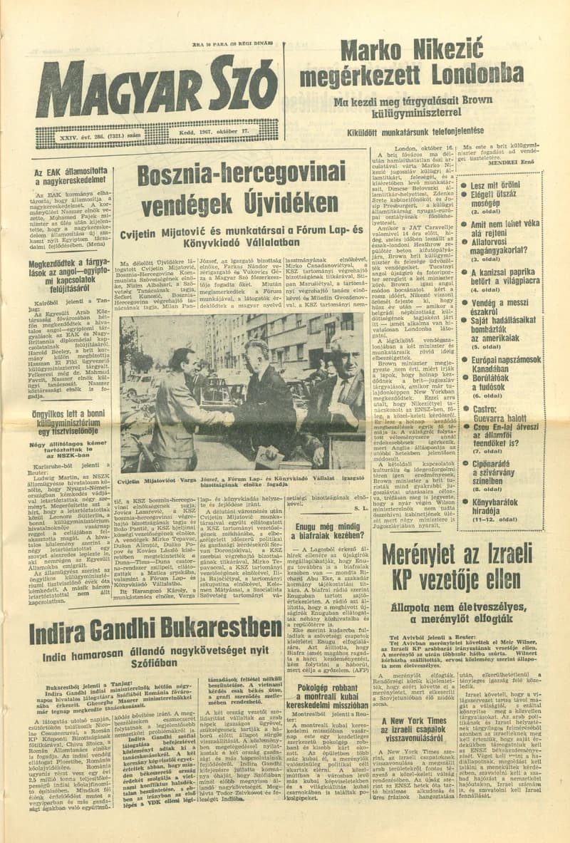 Magyar Szó, 24. évf. 1967. október 17. 286. sz. 1–16. oldal