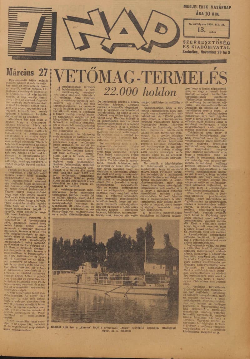 7 Nap, 10. évf. 1955. március 27. 13. sz. 1–16. oldal