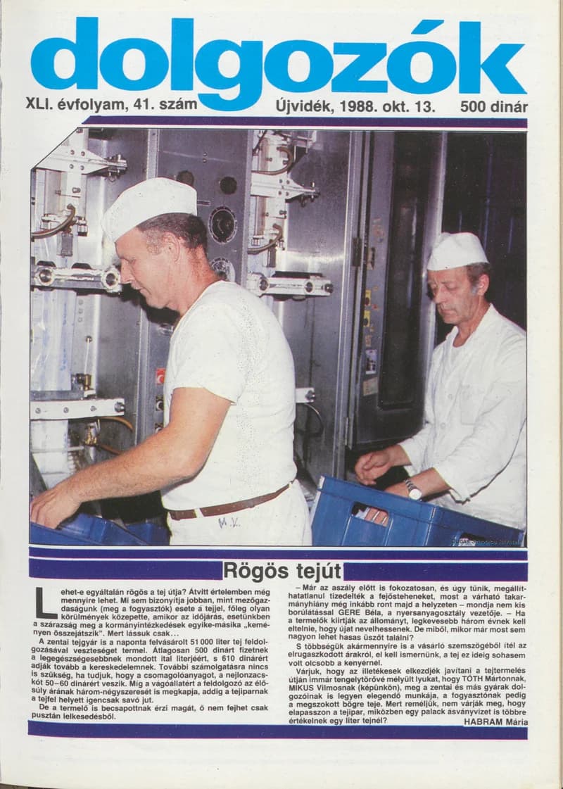 Dolgozók, 42. évf. 1988. október 13. 41. sz.